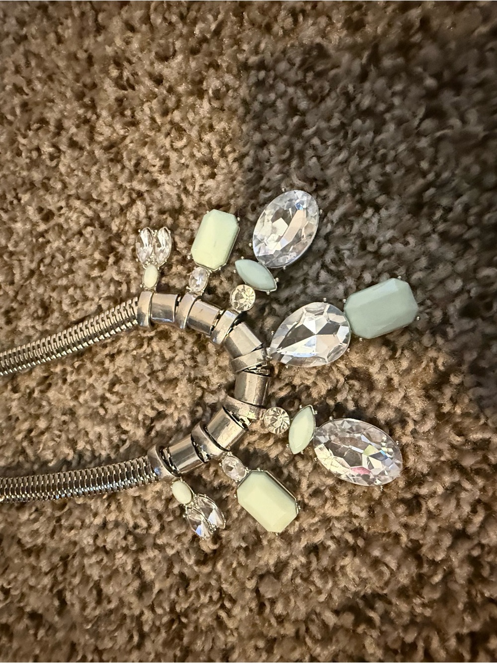 Elegant Mint and Clear Crystal Statement Necklace - Women Jewelry 3